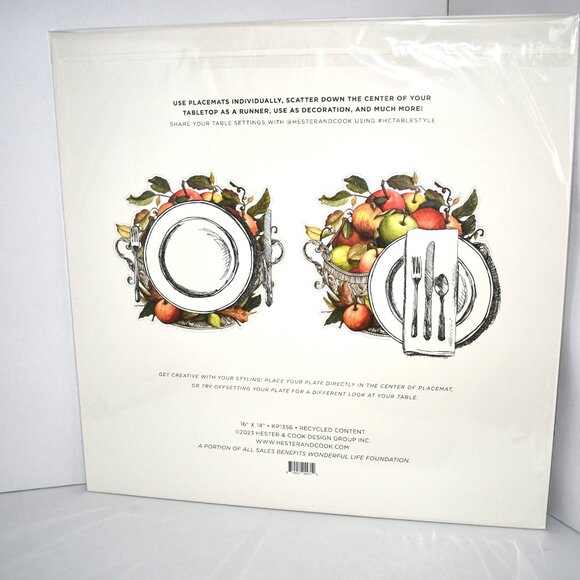 Hester & Cook 12 Die-cut Apple Arrangement Placemat 15.9" x 14.5" NWT Details: P - Picture 4 of 4